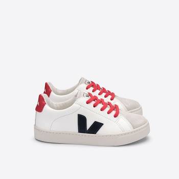 Veja Esplar Lace Chromefree Biele / Cervene - Detske Topanky